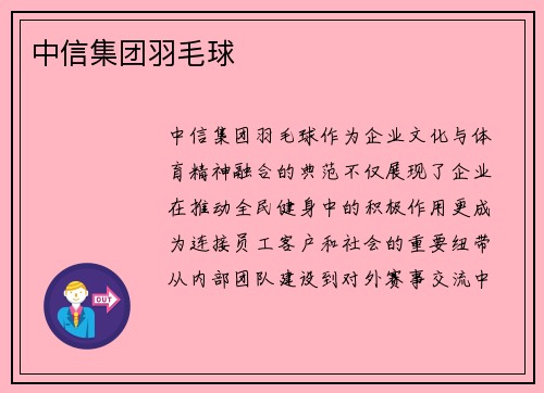 中信集团羽毛球
